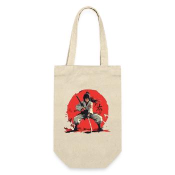 Katana Swordswoman Design - Gift Bag for Bottles - nature - Front