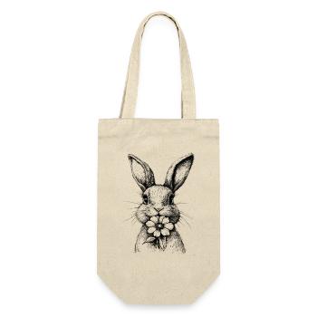 Ostern Hase Blume Blumenhase Cottagecore Frühling - Geschenkbeutel für Flaschen - Natur - Vorne