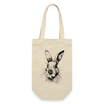 Blumenhase Hase Blume Cottagecore Ostern Frühling - Geschenkbeutel für Flaschen - Natur - Vorne
