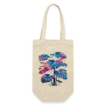 Retro Monstera Plant Neon Synthwave - Gift Bag for Bottles - nature - Front