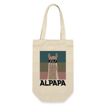 Papa Alpaga Papa Drôle Lama Cadeau de Fête des Pères - Sac à bouteille - nature - Devant