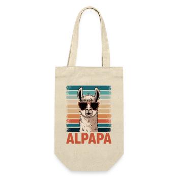 Papa Alpaga Papa Drôle Lama Cadeau de Fête des Pères - Sac à bouteille - nature - Devant