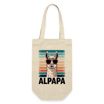 Papa Alpaga Papa Drôle Lama Cadeau de Fête des Pères - Sac à bouteille - nature - Devant
