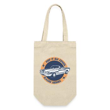 Keep It Old School – Classic Car Legends - Geschenkbeutel für Flaschen - Natur - Vorne