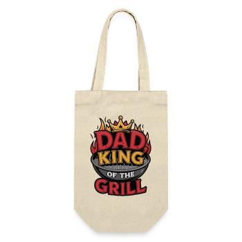 Papa Roi du Grill BBQ Cadeau Drôle - Sac à bouteille - nature - Devant