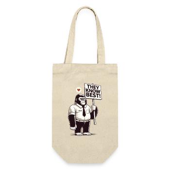 Good gorilla with shield: You know better! - Gift Bag for Bottles - nature - Front
