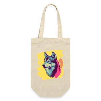 Husky - Geschenkbeutel für Flaschen - Natur - Vorne