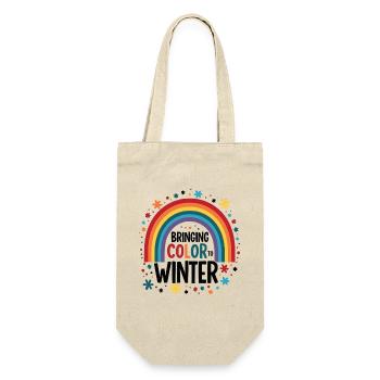 Farbenregenbogen Winter - Geschenkbeutel für Flaschen - Natur - Vorne