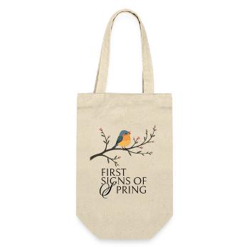 Vogel am Blütenzweig  - Geschenkbeutel für Flaschen - Natur - Vorne