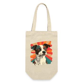 Jacky Russell - Geschenkbeutel für Flaschen - Natur - Vorne