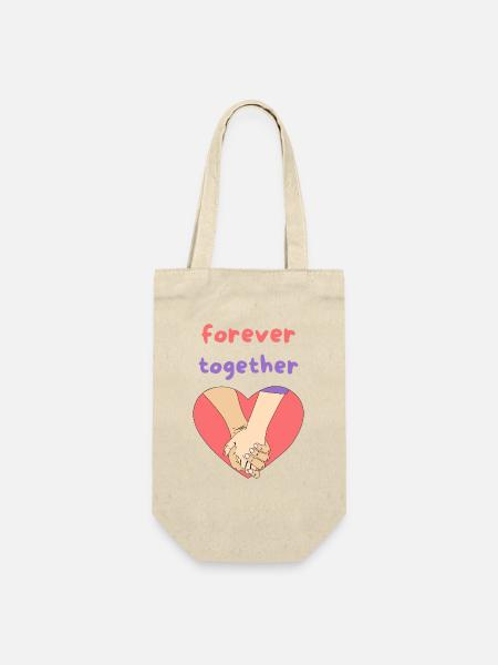 forever together - Geschenkbeutel für Flaschen - Natur