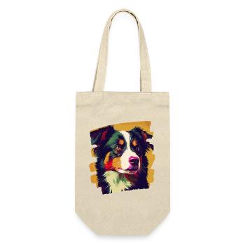 Australian Shepherd - Geschenkbeutel für Flaschen - Natur - Vorne