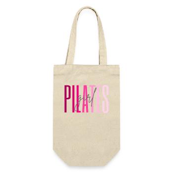 Pilates Girl Pink Fitness Geschenk - Geschenkbeutel für Flaschen - Natur - Vorne