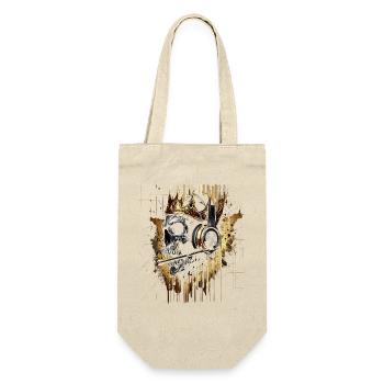 Crâne doré avec casque et couronne - Sac à bouteille - nature - Devant