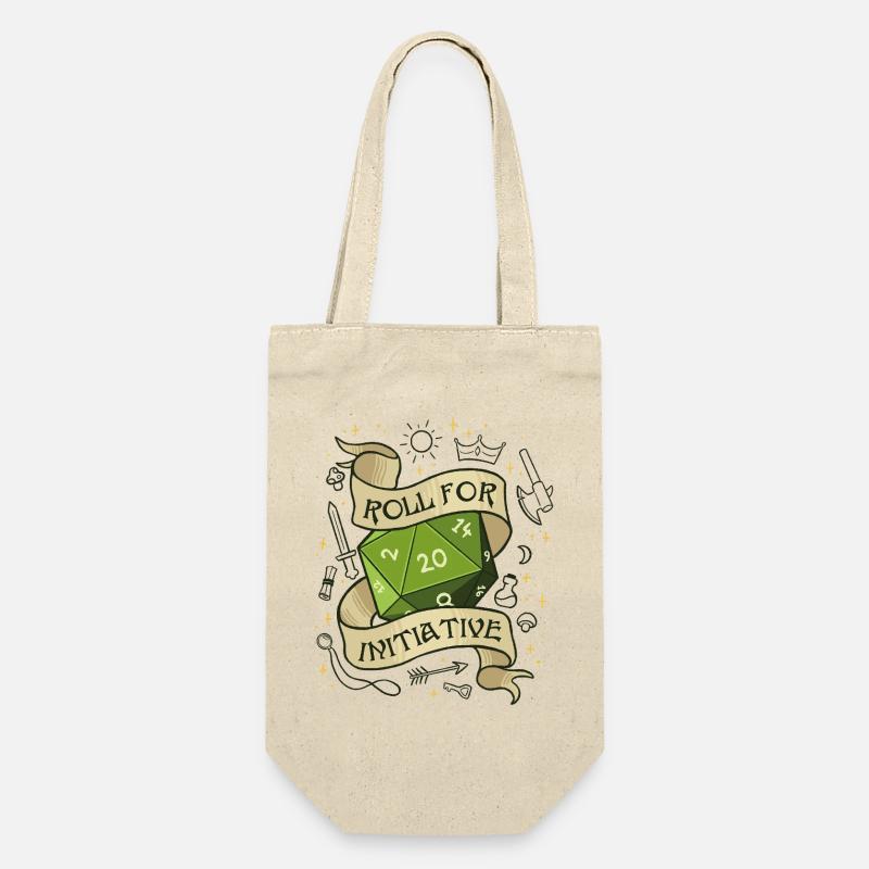 Roll for Initiative – Würfel dein Schicksal - Geschenkbeutel für Flaschen - Natur