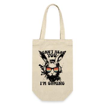 I Can't Hear You I'm Gaming Bunny Headset Gift - Gift Bag for Bottles - nature - Front