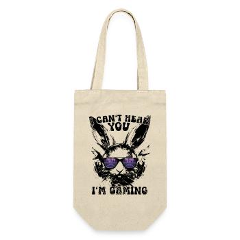 I Can't Hear You I'm Gaming Gamer Bunny Gift - Gift Bag for Bottles - nature - Front