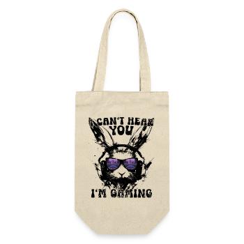 I Can't Hear You I'm Gaming Retro Hase Synthwave - Geschenkbeutel für Flaschen - Natur - Vorne