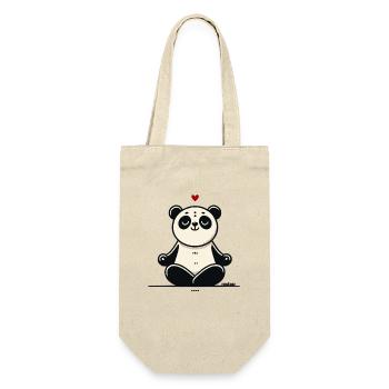 Zen Yoga Panda der Liebe - Geschenkbeutel für Flaschen - Natur - Vorne
