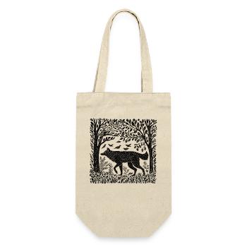 Gravure sur bois loup Woodland Nature nature sauvage cadeau - Sac à bouteille - nature - Devant