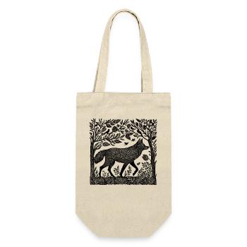 Gravure sur bois Wilderness Wolf Woodland Nature Gift - Sac à bouteille - nature - Devant