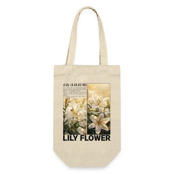 Lilie Blume Lilienblüte Botanik Ästhetik Geschenk - Geschenkbeutel für Flaschen - Natur - Vorne