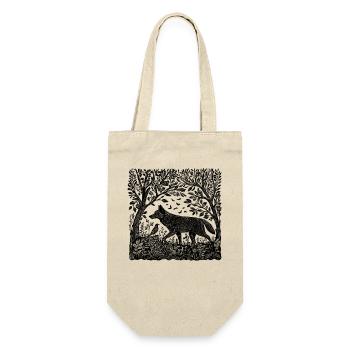 Forêt de loups Nature sauvage Gravure sur bois Cadeau - Sac à bouteille - nature - Devant