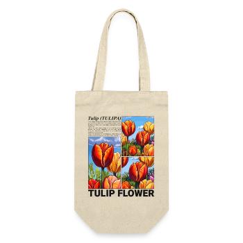 Tulpe Blume Natur Frühling Botanik Geschenk - Geschenkbeutel für Flaschen - Natur - Vorne