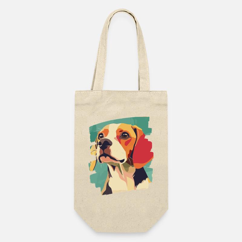 Beagle - Geschenkbeutel für Flaschen - Natur