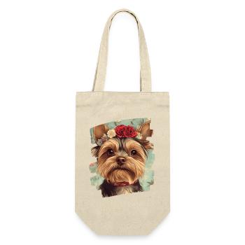 Yorkshire Terrier - Geschenkbeutel für Flaschen - Natur - Vorne