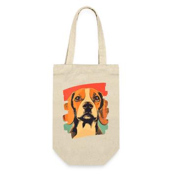 Beagle - Geschenkbeutel für Flaschen - Natur - Vorne