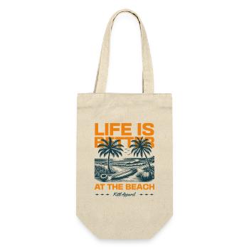 Life is Better At The Beach - Geschenkbeutel für Flaschen - Natur - Vorne