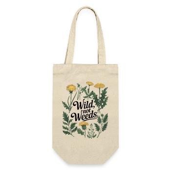 Wild, kein Unkraut - Dandelion Botanical Design - Geschenkbeutel für Flaschen - Natur - Vorne