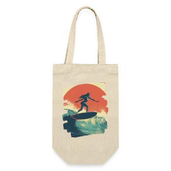 Surfer - Geschenkbeutel für Flaschen - Natur - Vorne