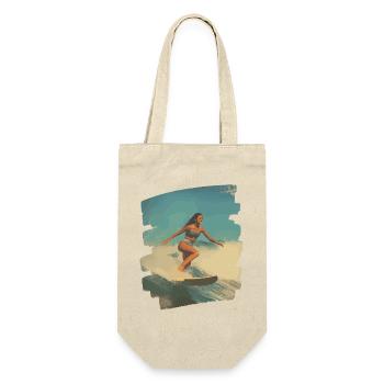 Surfer - Geschenkbeutel für Flaschen - Natur - Vorne