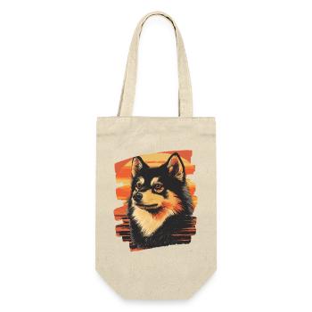 Finnischer Lapphund - Geschenkbeutel für Flaschen - Natur - Vorne