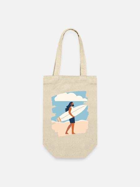 Surfer - Geschenkbeutel für Flaschen - Natur