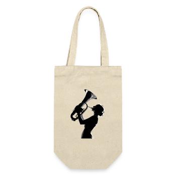 Silhouette élégante d’un joueur de tuba avec tuba - Sac à bouteille - nature - Devant