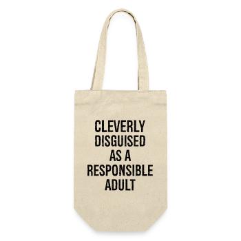 Cleverly Disguised as a Responsible Adult - Gift Bag for Bottles - nature - Front