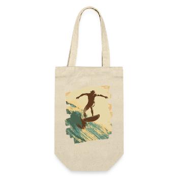 Surfer - Geschenkbeutel für Flaschen - Natur - Vorne