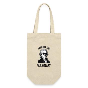 Rocking Mozart Klassische Musik Klassik Komponist - Geschenkbeutel für Flaschen - Natur - Vorne