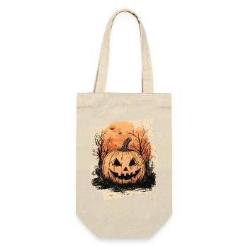 Halloween Kürbis - Geschenkbeutel für Flaschen - Natur - Vorne