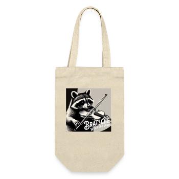 Bratsche Weich Und Sanft Waschbär Bratschist - Geschenkbeutel für Flaschen - Natur - Vorne