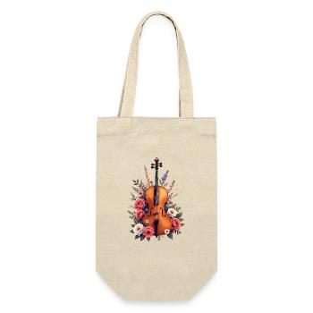 Elegant violin with floral décor - Gift Bag for Bottles - nature - Front