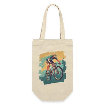 Mountainbiker Downhill Berge Radsport - Geschenkbeutel für Flaschen - Natur - Vorne
