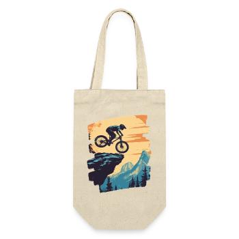 Mountainbiker Downhill Berge Radsport - Geschenkbeutel für Flaschen - Natur - Vorne