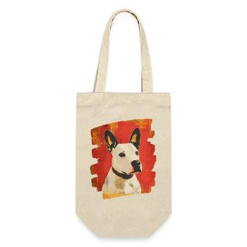 Bullterrier Kampfhund Hunderasse - Geschenkbeutel für Flaschen - Natur - Vorne