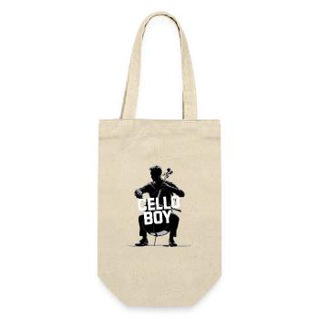 Cello Boy Cellist Silhouette - Gift Bag for Bottles - nature - Front