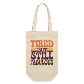 Retro Tired But Still Fabulous Groovy Design - Gift Bag for Bottles - nature - Front