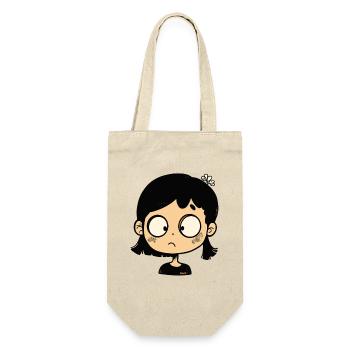 Thoughtful cartoon girl - Gift Bag for Bottles - nature - Front
